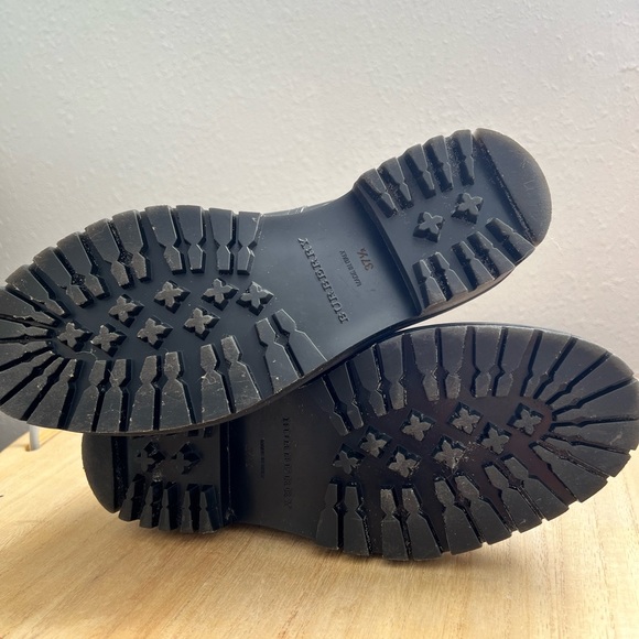 BURBERRY Check Panel Leather Chelsea Boots - Picture 5 of 7